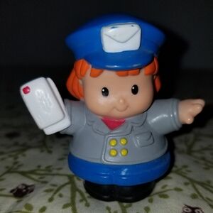 Little People Postal Worker Mailman Woman Orange Hair Letters In Hand